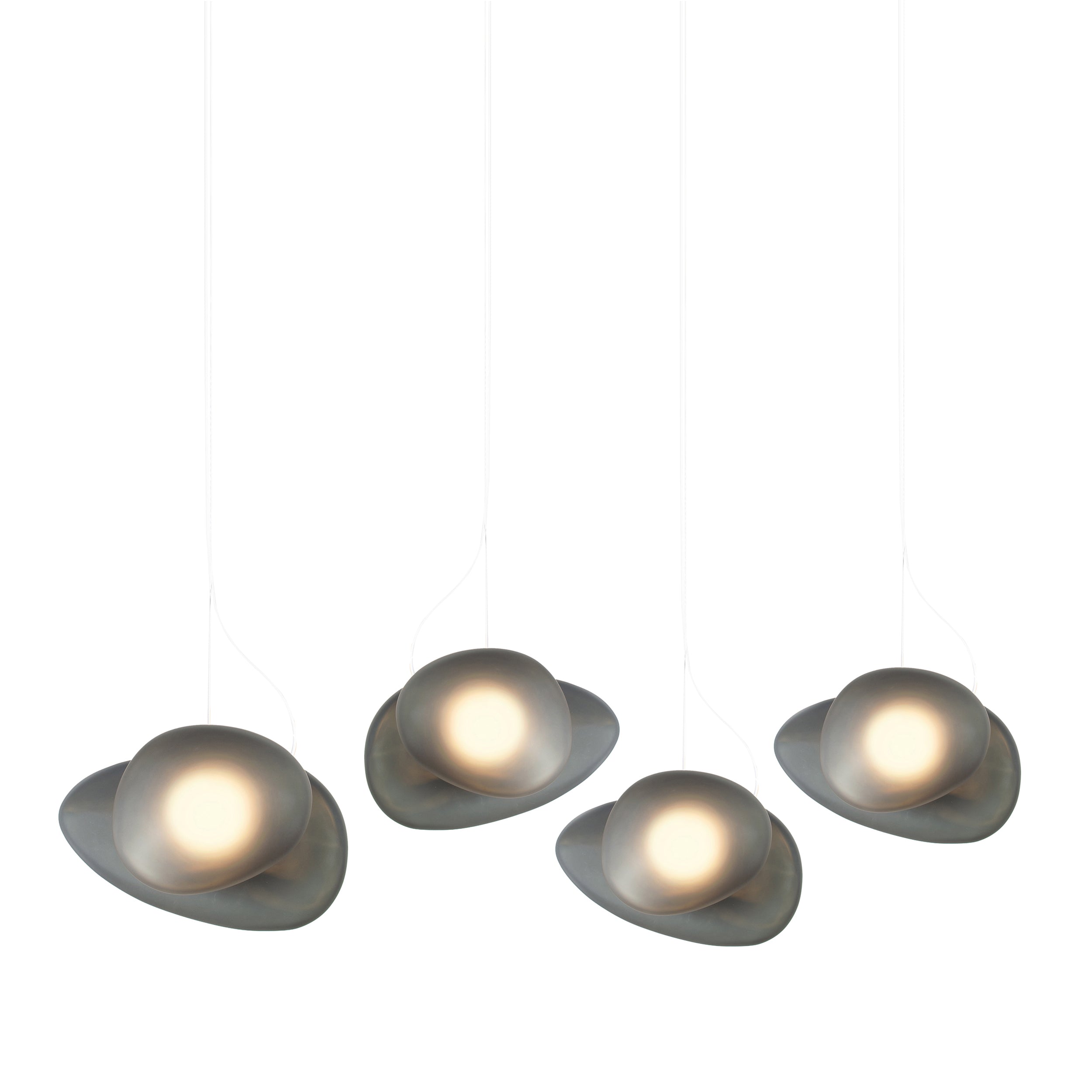 Pebble Linear 4 Pendant Light: B + C + Slate + Slate