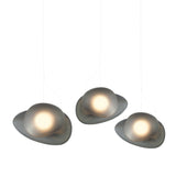 Pebble Linear 3 Pendant Light: B + C + Slate + Slate