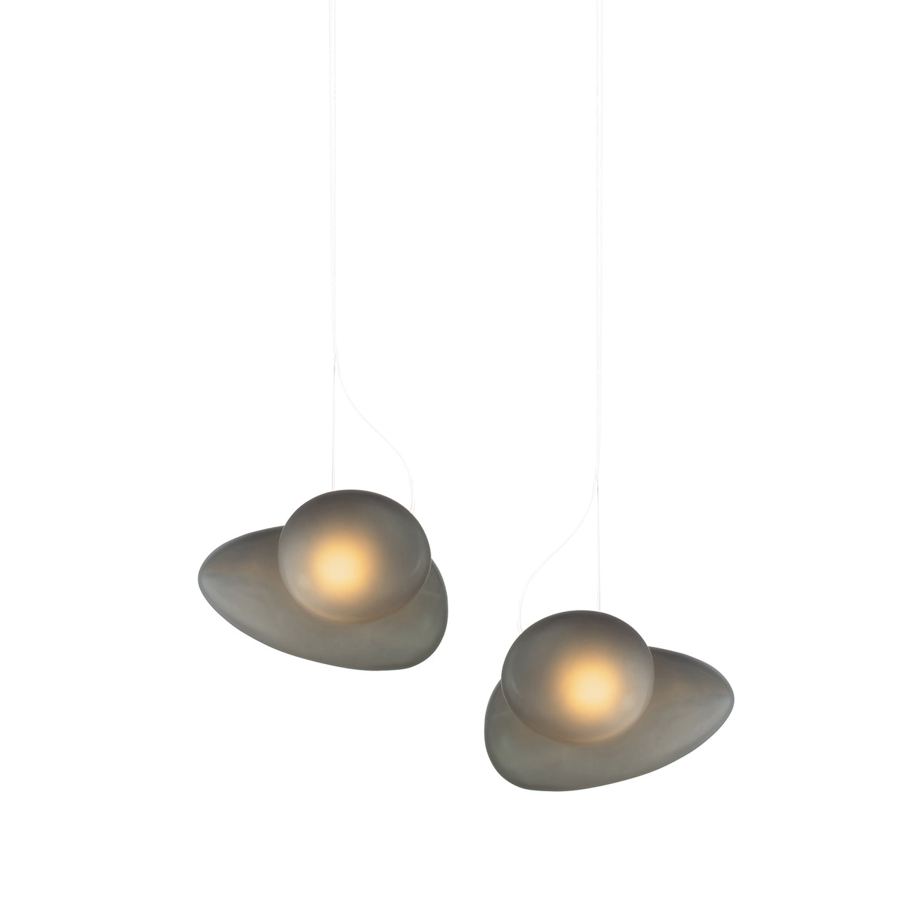 Pebble Linear 2 Pendant Light: B + D + Slate + Slate