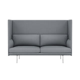 Outline Highback 2-Seater Sofa: Large + Low + Polished Aluminum