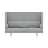 Outline Highback 2-Seater Sofa: Large + Low + Polished Aluminum