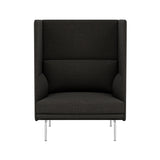 Outline Highback 1-Seater Sofa: Large + Low + Polished Aluminum