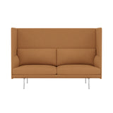 Outline Highback 2-Seater Sofa: Large + Low + Polished Aluminum