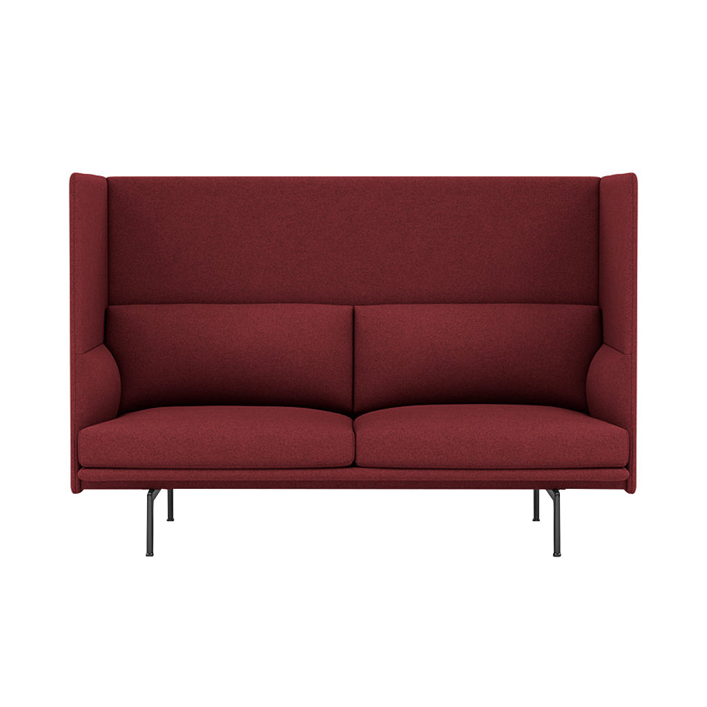 Outline Highback 2-Seater Sofa: Large + Low + Black