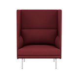 Outline Highback 1-Seater Sofa: Large + Low + Polished Aluminum