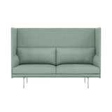 Outline Highback 2-Seater Sofa: Large + Low + Polished Aluminum