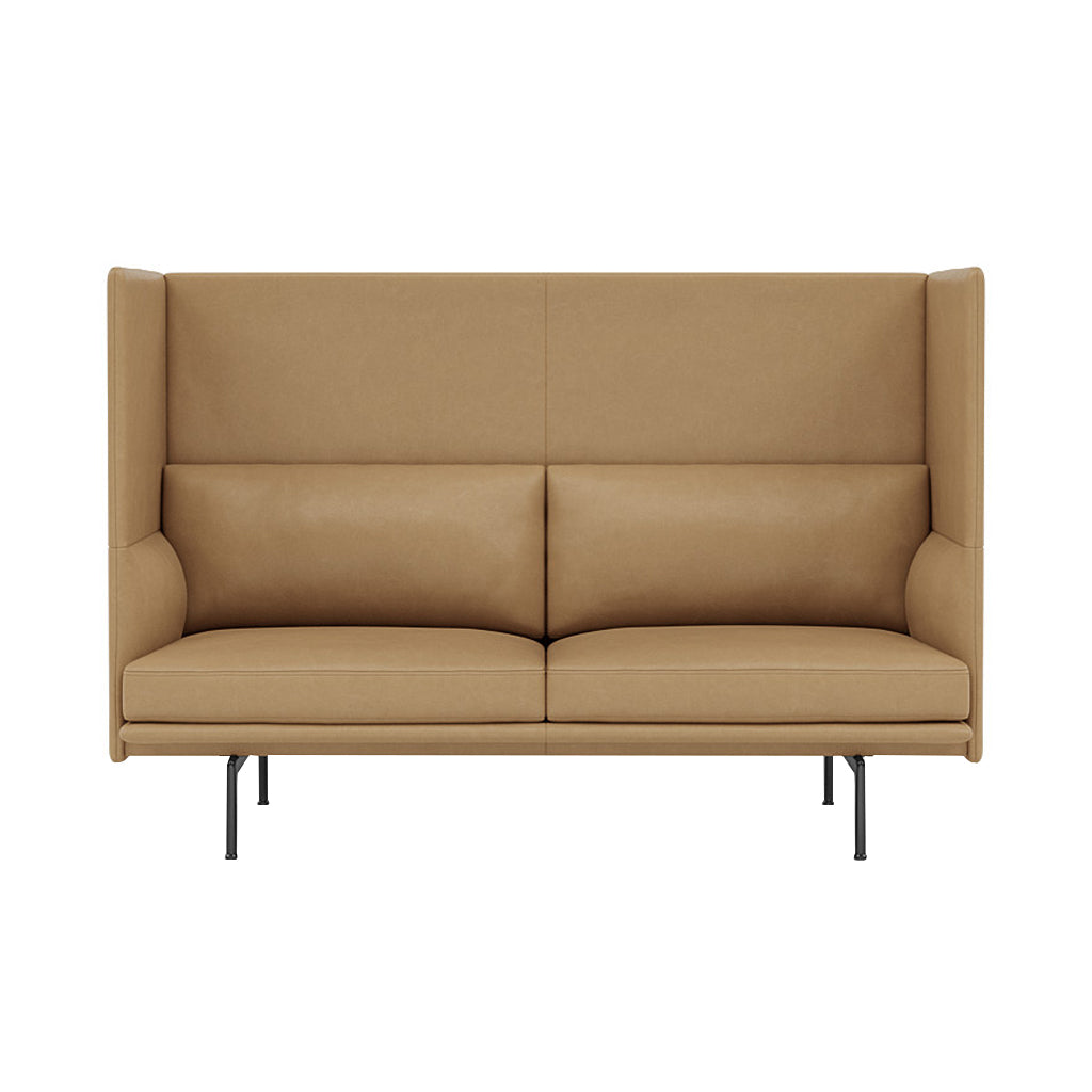 Outline Highback 2-Seater Sofa: Large + Low + Black