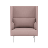 Outline Highback 1-Seater Sofa: Large + Low + Polished Aluminum