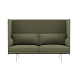 Outline Highback 2-Seater Sofa: Large + Low + Polished Aluminum