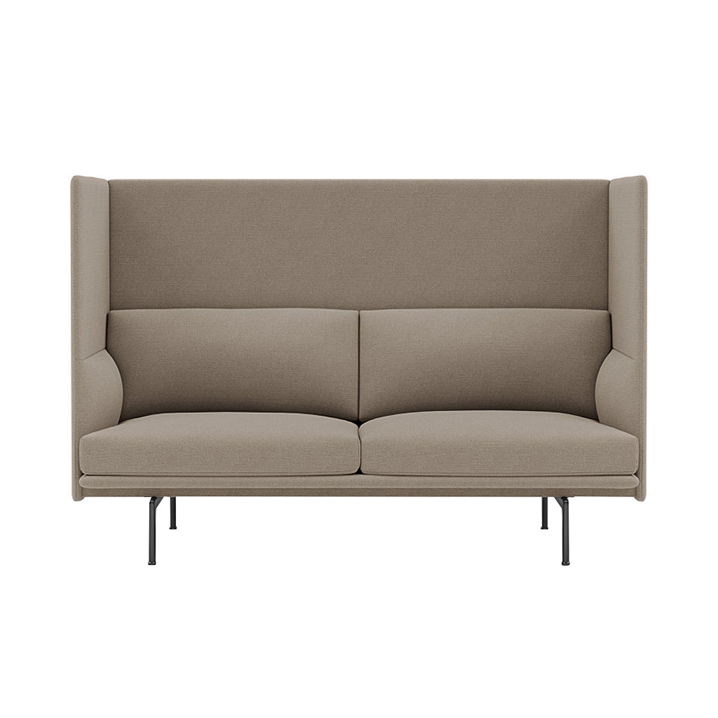 Outline Highback 2-Seater Sofa: Large + Low + Black