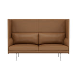 Outline Highback 2-Seater Sofa: Large + Low + Polished Aluminum