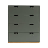 Snow A Storage Unit with Drawers: Green Khaki + Snow A
