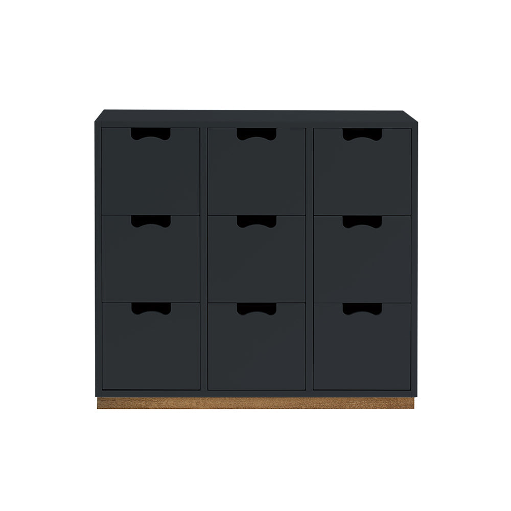 Snow B Storage Unit with Drawers: Char Grey + Snow B3