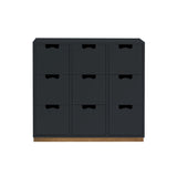 Snow B Storage Unit with Drawers: Char Grey + Snow B3 + Natural Oak