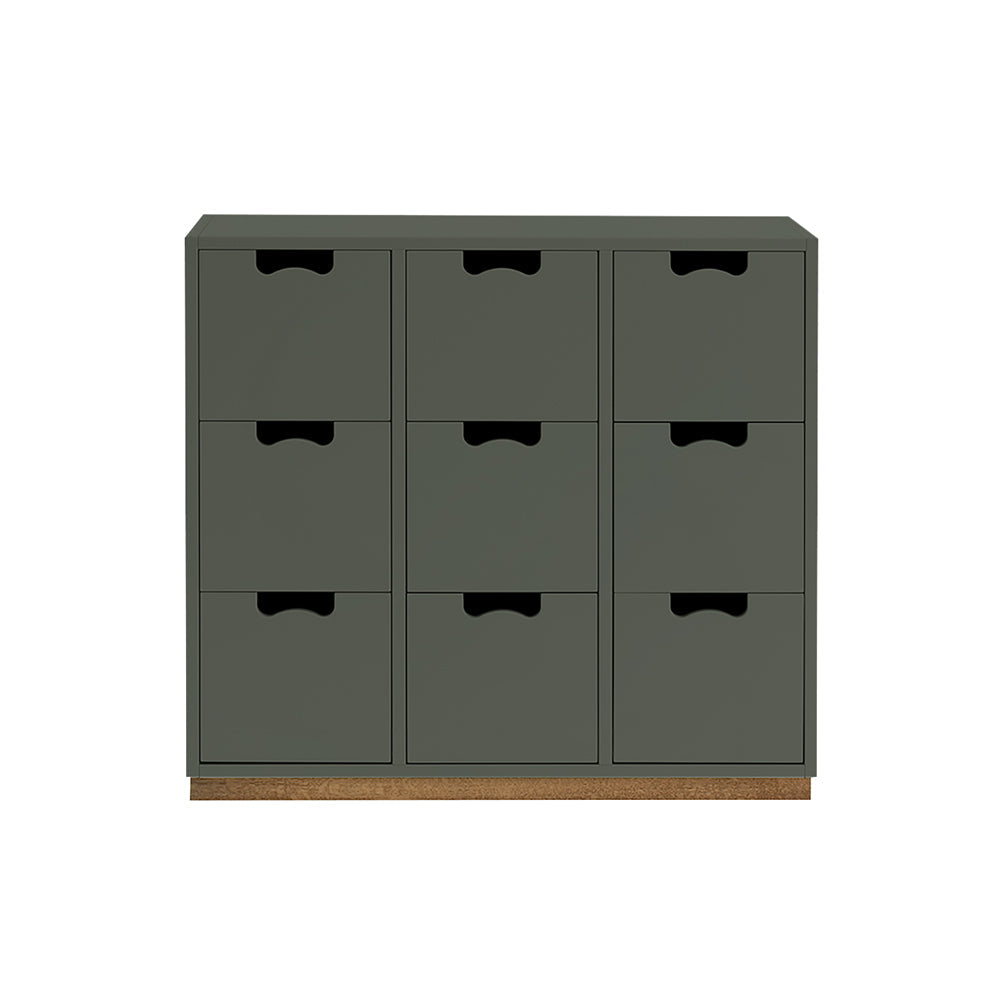 Snow B Storage Unit with Drawers: Green Khaki + Snow B3