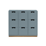 Snow B Storage Unit with Drawers: Nordic Blue + Snow B3 + Natural Oak