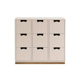 Snow B Storage Unit with Drawers: Rose + Snow B3 + Natural Oak