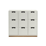 Snow B Storage Unit with Drawers: White + Snow B3 + Natural Oak