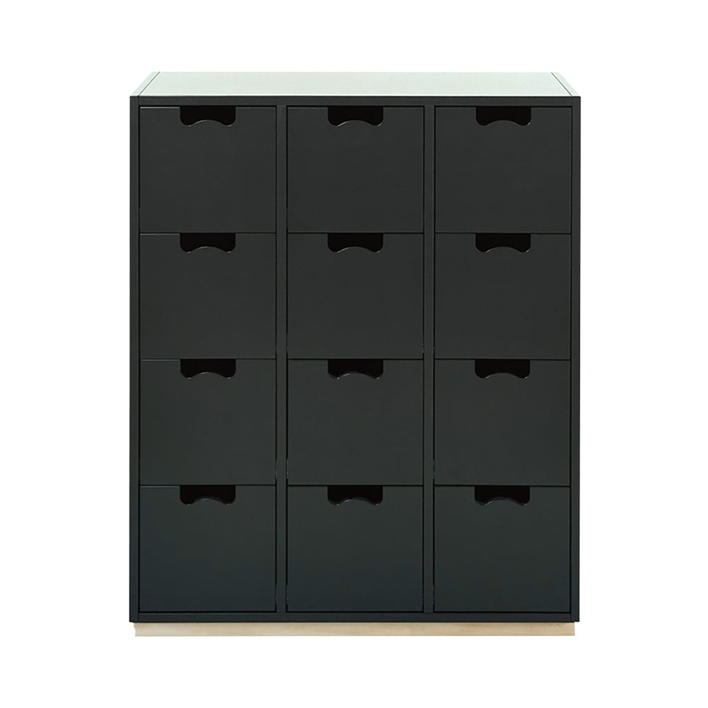 Snow B Storage Unit with Drawers: Char Grey + Snow B