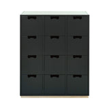 Snow B Storage Unit with Drawers: Char Grey + Snow B