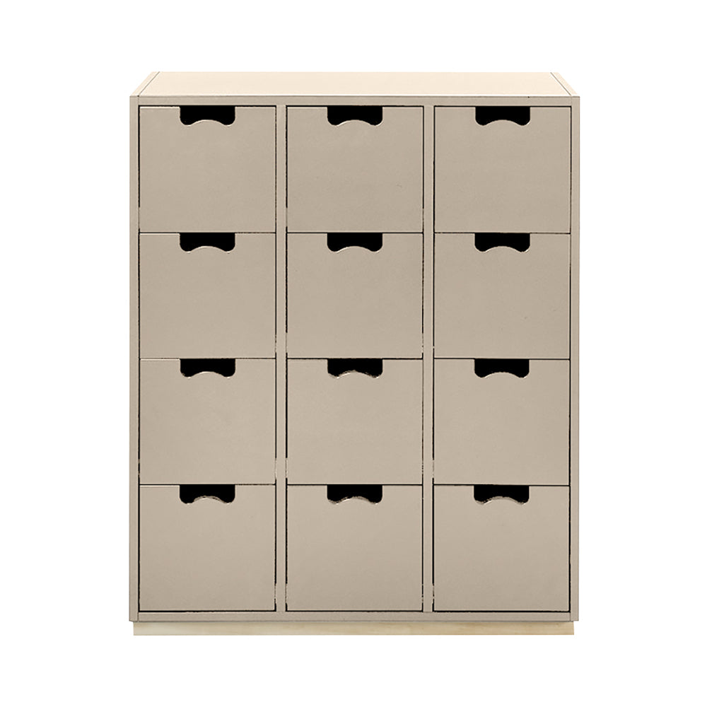 Snow B Storage Unit with Drawers: Dark Sand + Snow B