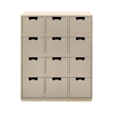 Snow B Storage Unit with Drawers: Dark Sand + Snow B