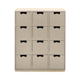 Snow B Storage Unit with Drawers: Dark Sand + Snow B + Natural Oak