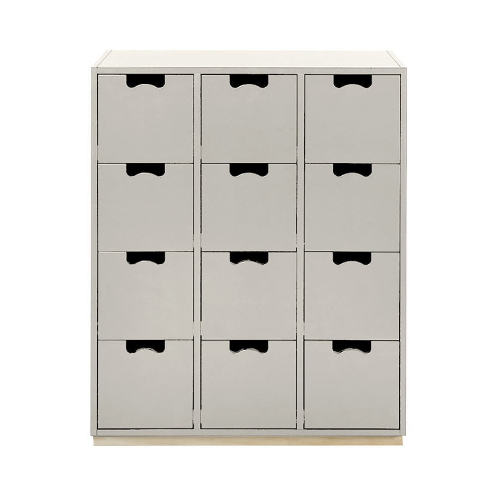 Snow B Storage Unit with Drawers: Light Grey + Snow B + Natural Oak