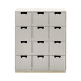 Snow B Storage Unit with Drawers: Light Grey + Snow B + Natural Oak