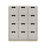 Snow B Storage Unit with Drawers: Light Grey + Snow B + Natural Oak