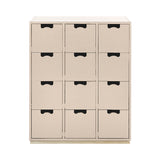 Snow B Storage Unit with Drawers: Rose + Snow B + Natural Oak