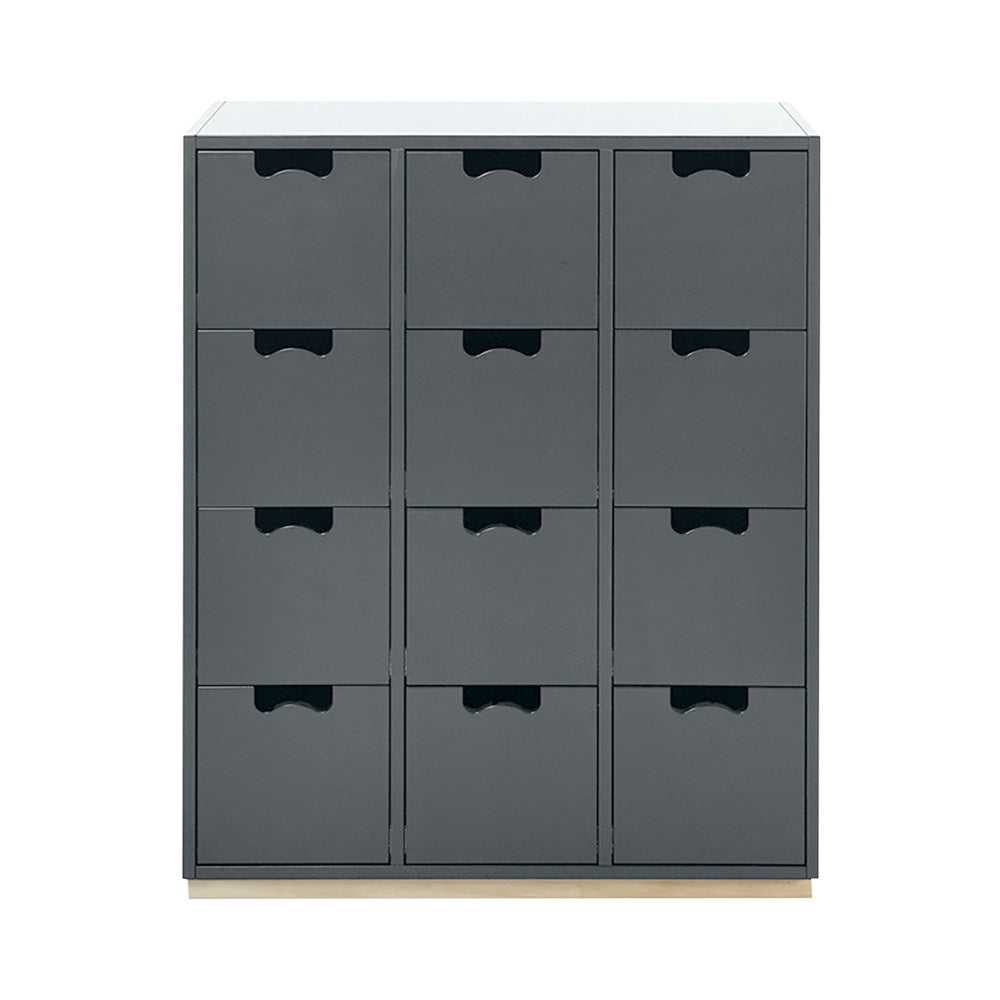 Snow B Storage Unit with Drawers: Storm Grey + Snow B