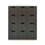 Snow B Storage Unit with Drawers: Taupe + Snow B + Natural Oak
