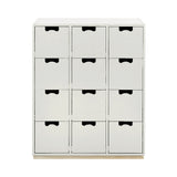 Snow B Storage Unit with Drawers: White + Snow B + Natural Oak