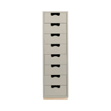 Snow J Storage Unit with Drawers: 8 + Light Grey