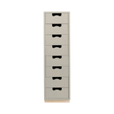 Snow J Storage Unit with Drawers: 8 + Light Grey + Natural Oak