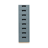 Snow J Storage Unit with Drawers: 8 + Nordic Blue + Natural Oak