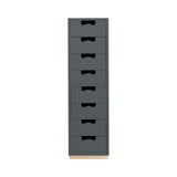 Snow J Storage Unit with Drawers: 8 + Storm Grey