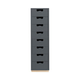 Snow J Storage Unit with Drawers: 8 + Storm Grey + Natural Oak