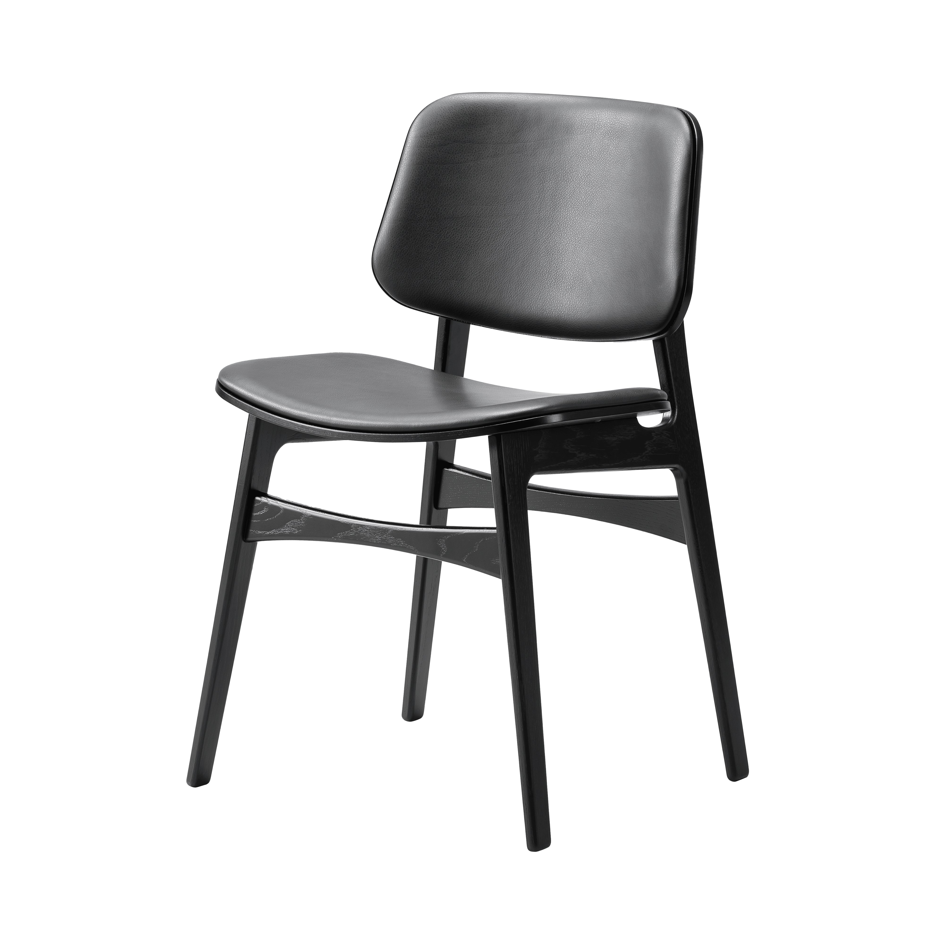 Soborg Chair: Front Upholstered + Black Lacquered