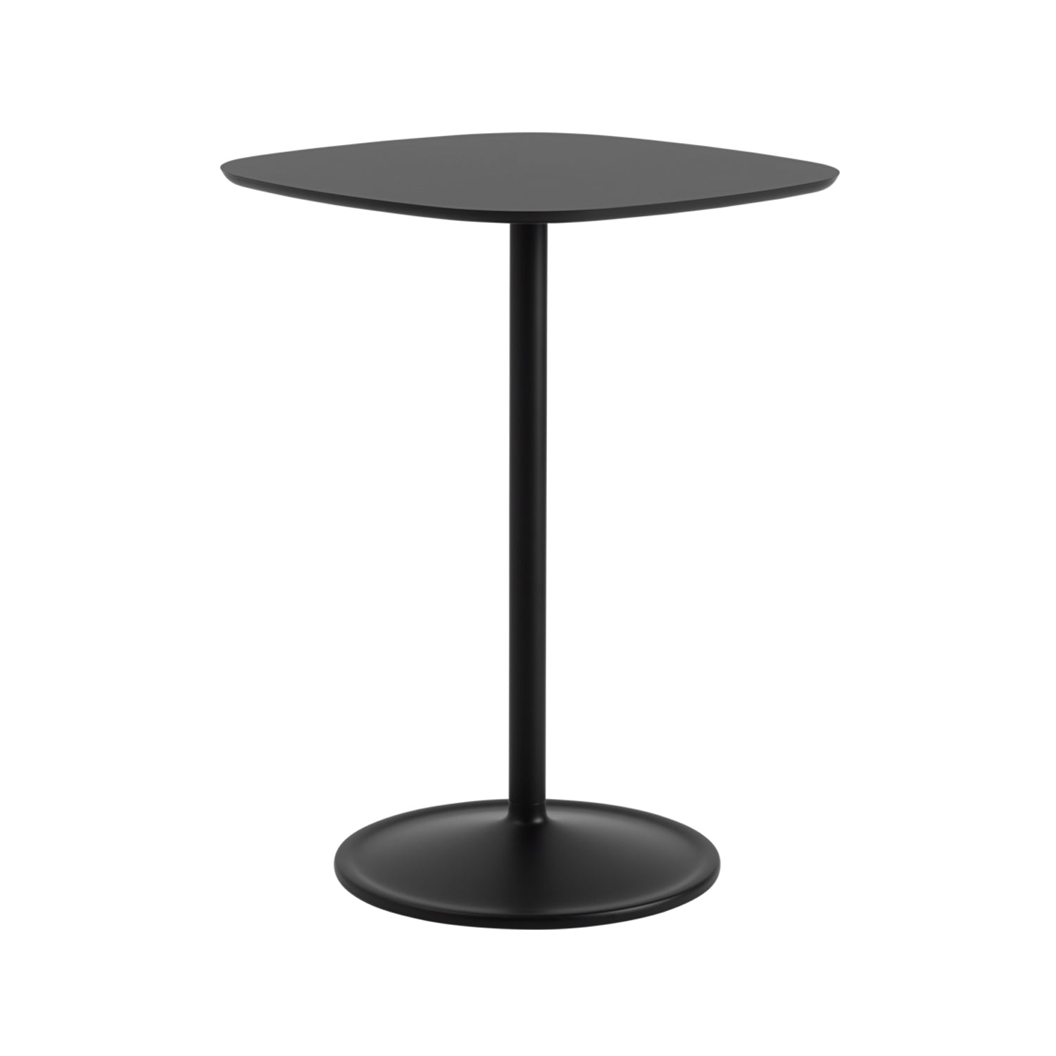 Soft Café Table: Square + Medium + Black Nanolaminate + Black