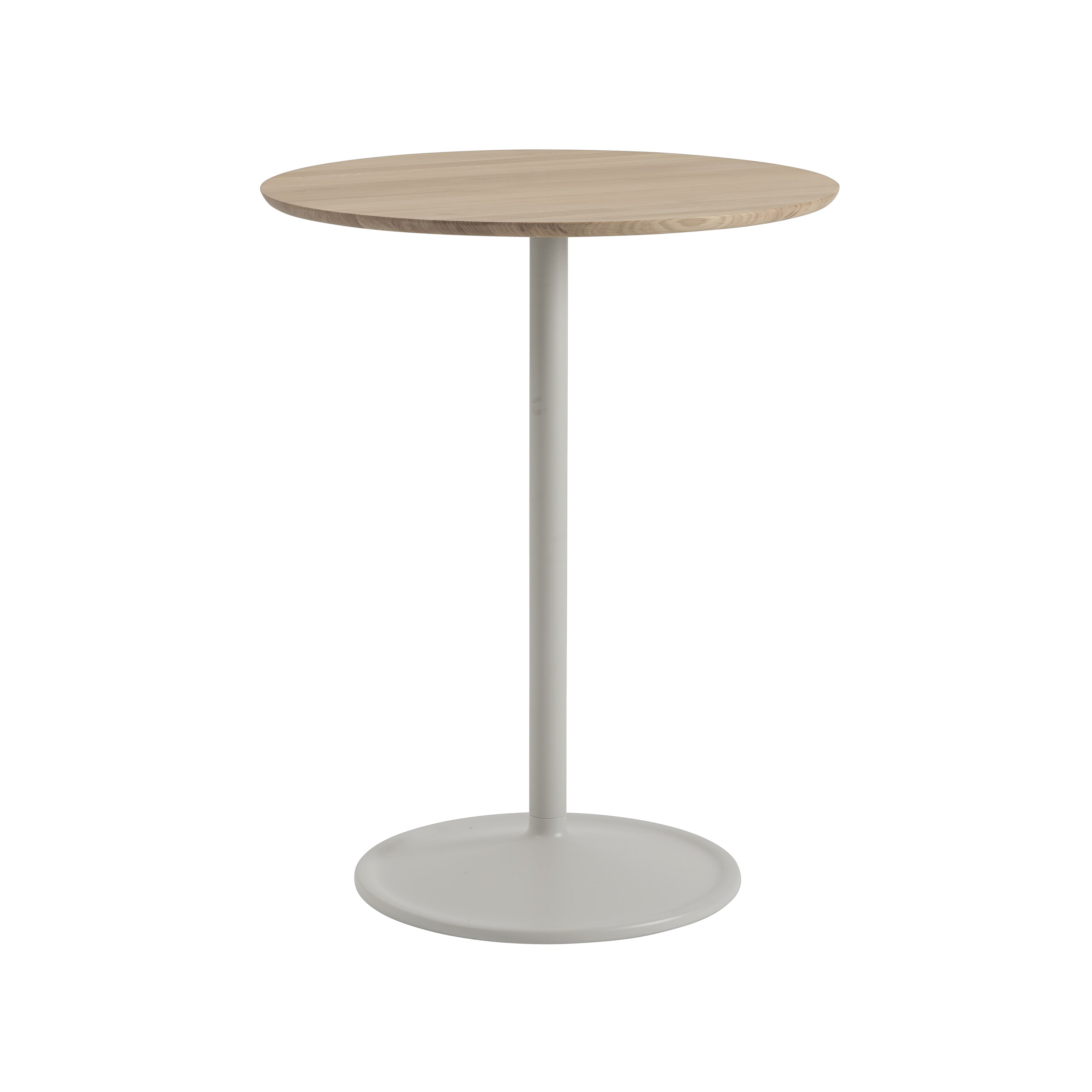 Soft Café Table: Medium + Solid Oak + Grey