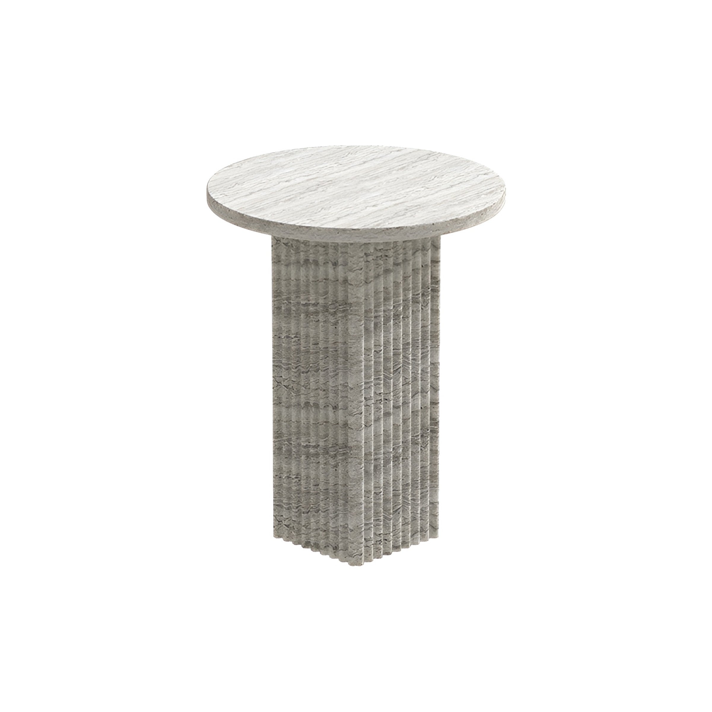 Soho Side Table: Silver Travertine