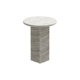 Soho Side Table: Silver Travertine