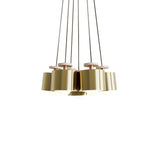 Spun Pendant Cluster: Brass + Matte White