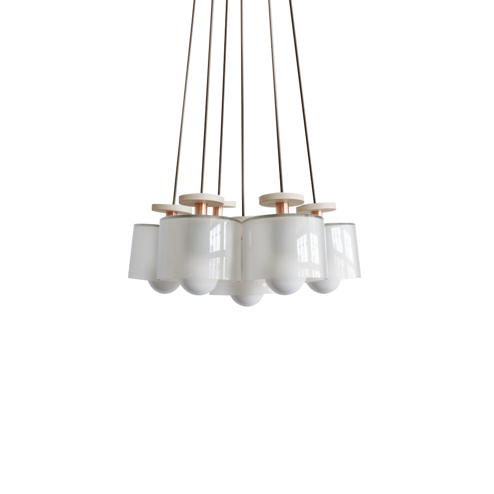 Spun Pendant Cluster: Frosted Glass + Matte White