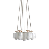 Spun Pendant Cluster: Frosted Glass + Matte White