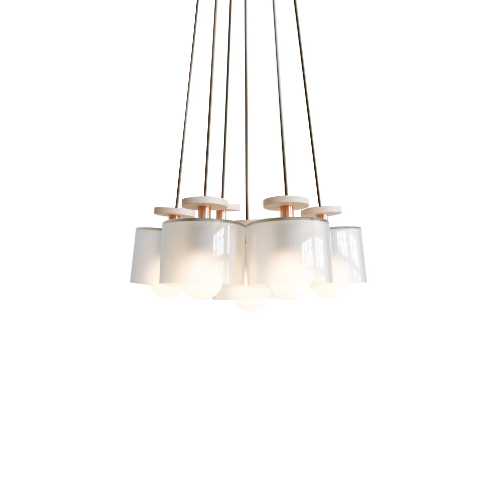 Spun Pendant Cluster: Frosted Glass + Matte White