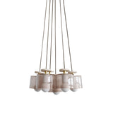 Spun Pendant Cluster: Rust Glass + Matte White