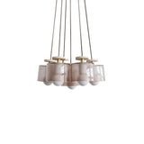 Spun Pendant Cluster: Rust Glass + Matte White